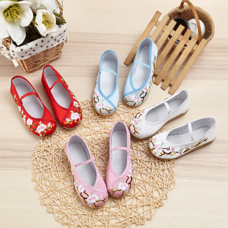 Hanfu Shoes Girl Embroidered Shoes Old Beijing Children Cloth Shoes Baby Princess Shoes Ancient Clothing Performance Shoes National Wind