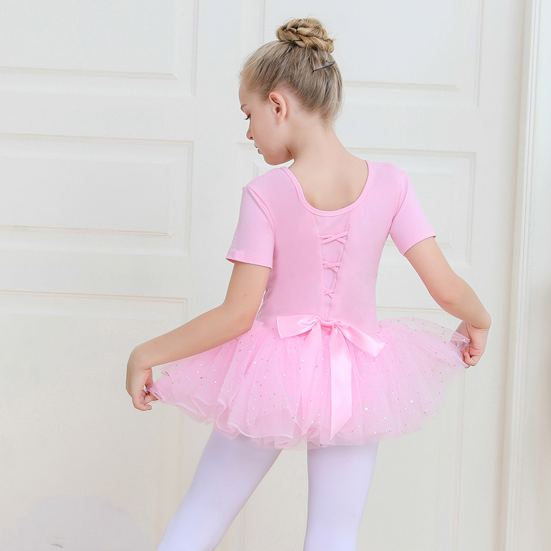 Dance suit Children's girls practice Gongfu Summer toddler dance dress Long Short sleeves Chinese dance Costume Girls Ballet