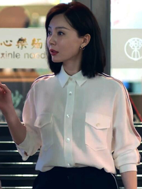 Who said I can't get married? Celebrity Chen Shutianlei's same style white shirt for women, loose design, long-sleeved top, trendy