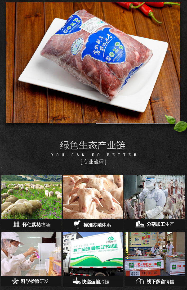 三同优品 大材地 紫花羔羊去骨羊腿肉 3斤 图5