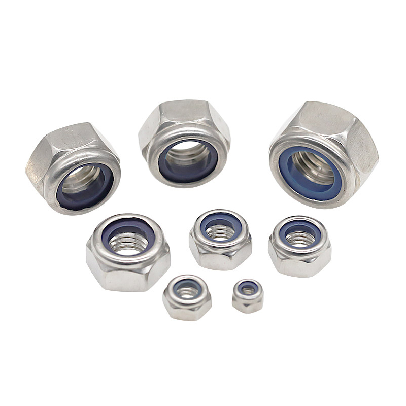 304 316 stainless steel anti - pine nut nylon lock tighten teeth thickening American anti - dental self - lock nut hat