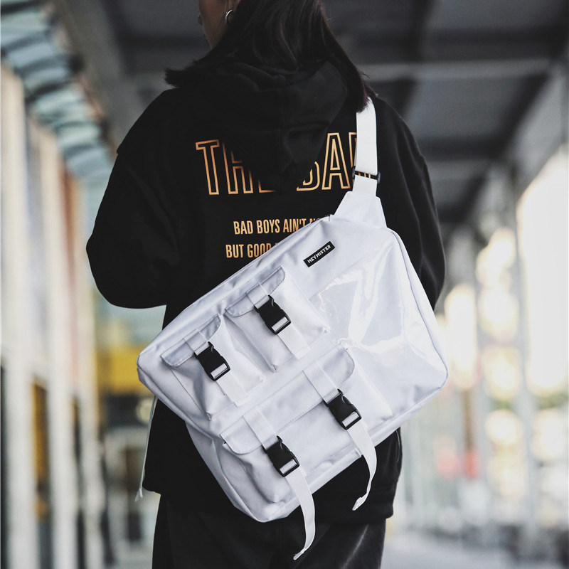 Lousseau Day Style Slanted Satchel Bag Men's Shoulder Bag Single Shoulder Out Large Capacity Chest Bag Fashion Trends Casual 100 Hitch Satchel