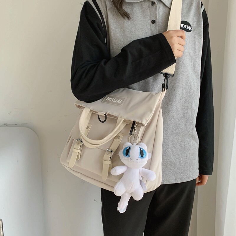Rousseau Folding Bag Women's Multi-functional Messenger Bag Simple Versatile Lightweight Casual Western Style Harajuku Backpack