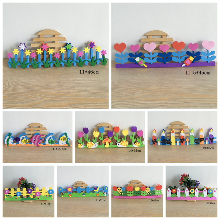 Black Board Newspaper Wall Sticker Foam Cartoon Flowers Railings Nursery School Elementary School Classroom Wall Environment Class Placement Materials