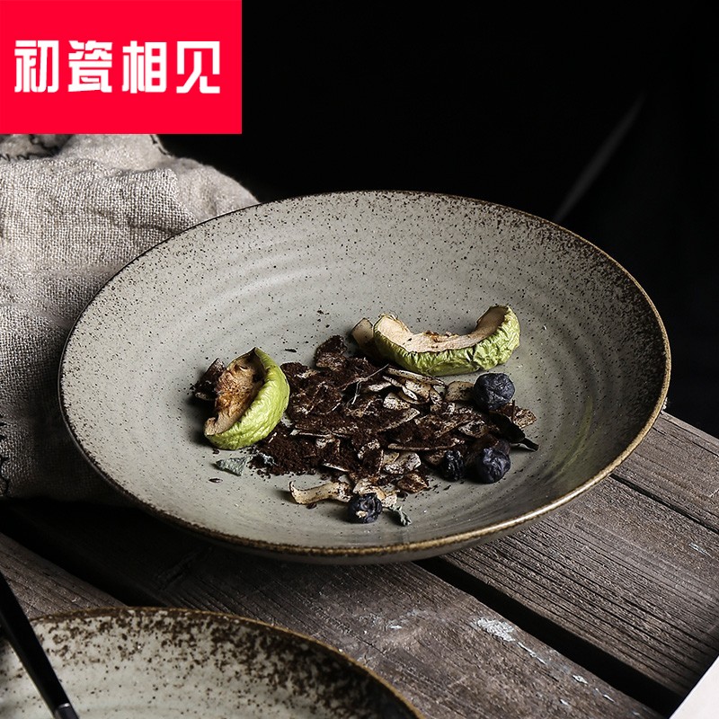 Porcelain meet each other at the beginning of Japanese ceramics tableware retro creative household food dish plate plate plate plate of beefsteak