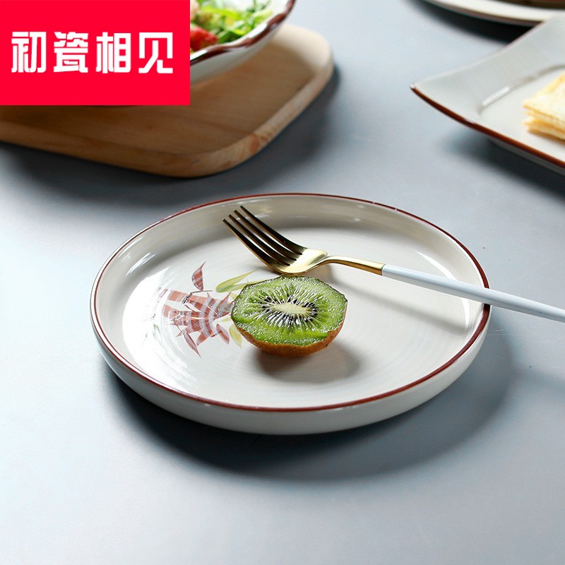 Porcelain meet each other at the beginning of the home plate links with Susan series all kinds of flat disc FanPan home plate