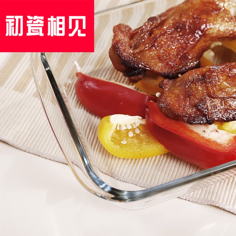 Porcelain meet each other at the beginning of a rectangle plate dish dish home large steamed fish dish plate microwave ideas for FanPan baking pan