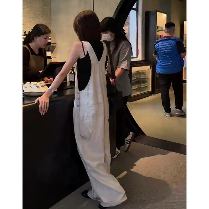 Spring New Style Lazy and Fashionable Loose-Fitting Jumpsuit for Women, High-End Elegant Casual and Stylish White Overalls Spring New Style Lazy and Fashionable Loose-Fitting Jumpsuit for Women, High-End Elegant Casual and Stylish White Overalls