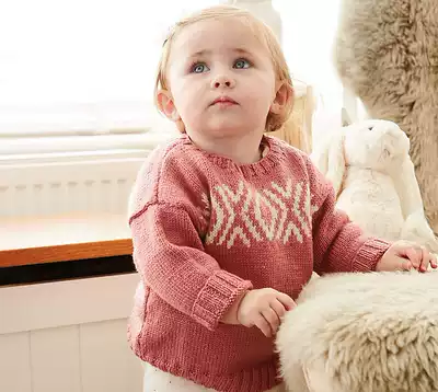 Bloom Jacquard baby baby boy and girl sweater text translation knitting illustration take note letterbox