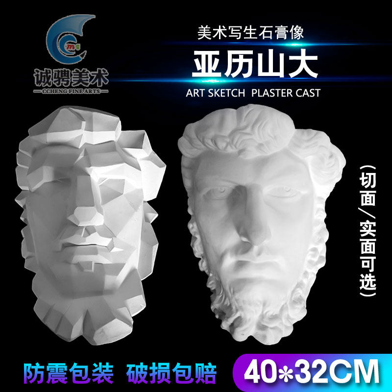 Art gypsum Alexander hangs face half-face cut like five-official painting board writing teaching aid