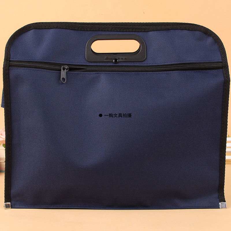 Handling price A4 Monolayer Bull Fascia Cloth Bag Document Bag Classic Briefcase Meeting Bag Blue Hand Briefcase