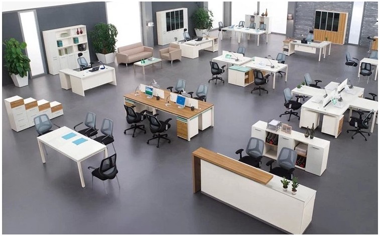 Nhân viên 246 bàn và ghế màn hình bốn thẻ kết hợp ghế dịch vụ khách hàng nội thất máy tính nhân viên văn phòng đơn giản - Nội thất văn phòng