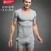 Bộ đồ thể thao nam áo thun ngắn tay (vest) quần short ba điểm hai mảnh Superbody thương hiệu dịch vụ đồ ngủ tại nhà - Thể thao sau Thể thao sau