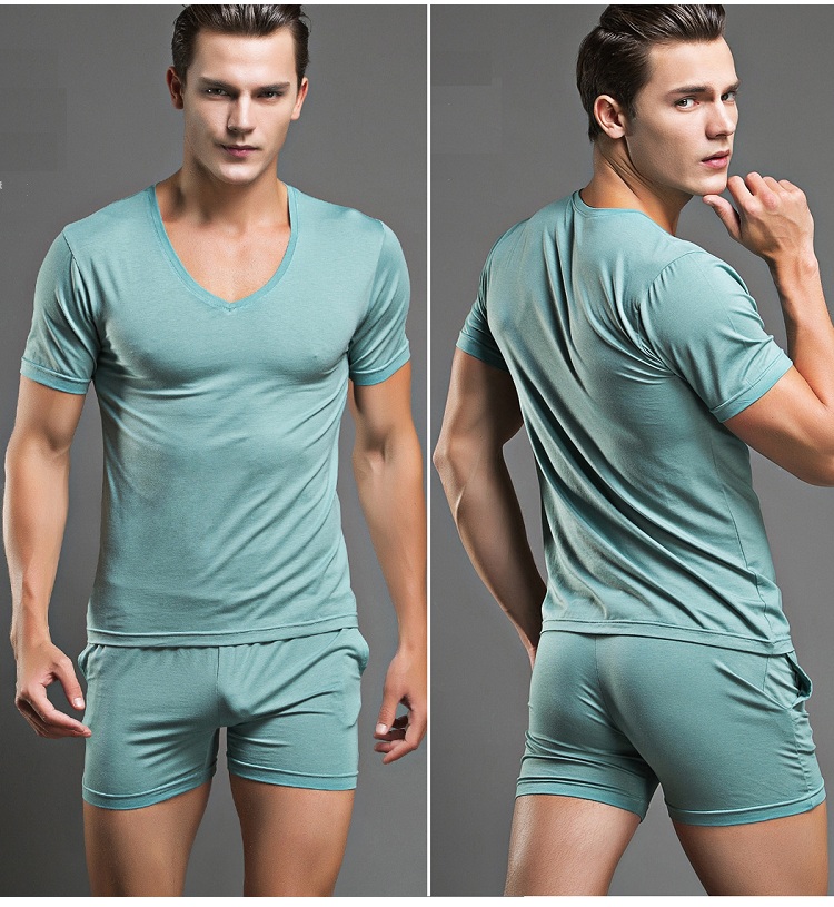 Bộ đồ thể thao nam áo thun ngắn tay (vest) quần short ba điểm hai mảnh Superbody thương hiệu dịch vụ đồ ngủ tại nhà - Thể thao sau bộ thể thao đẹp