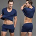 Bộ đồ thể thao nam áo thun ngắn tay (vest) quần short ba điểm hai mảnh Superbody thương hiệu dịch vụ đồ ngủ tại nhà - Thể thao sau bộ thể thao đẹp Thể thao sau