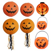 Halloween portable smiling face plastic pumpkin bucket nan gua tong