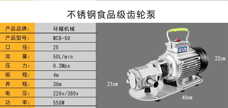 Độ nhớt cao tự mồi điện bơm dầu dầu diesel dầu thủy lực dầu ăn thép không gỉ bơm bánh răng 220V380V bơm thủy lực trục vít bơm thủy lực yuken