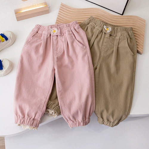 Осенний фонарь для девочек, универсальные штаны с бантиком, коллекция 2023, в корейском стиле
