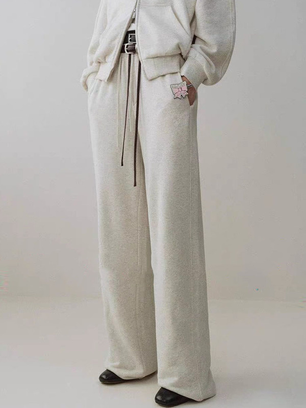 [Agliano Collaboration] Genuine Sports Pants 2026 Winter New Cotton Brushed Sweatpants Mbf4Pat012