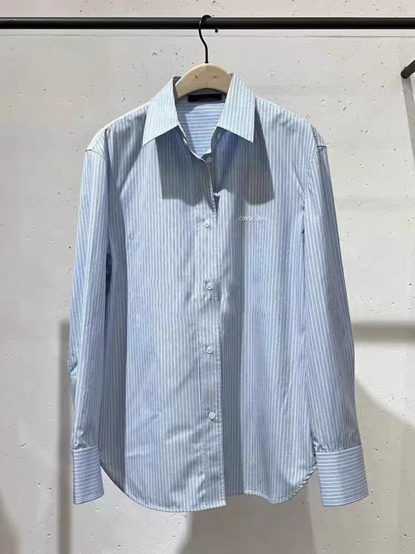 [Same Series of Liu Bai Xin] Genuine 2025 Spring New High-Count Cotton Stripesd Shirt Mbe1Sht002