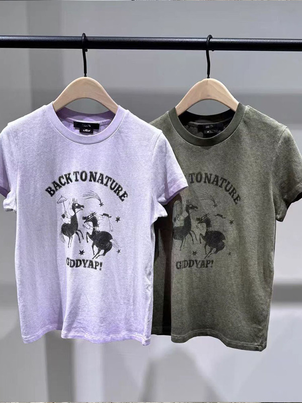 [Moomin Series] Authentic Short-Sleeved T-Shirt 2026 Autumn New Product Washed Old Cotton Printed Round Neck Mbf3Tee005