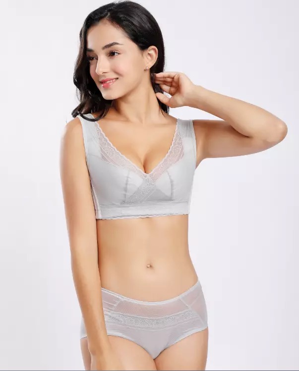 Aoxueqi D011 New Silver Fiber Underwear No Sponge No Steel Ring Gather Up Hold Up Anti-Sagging Bra