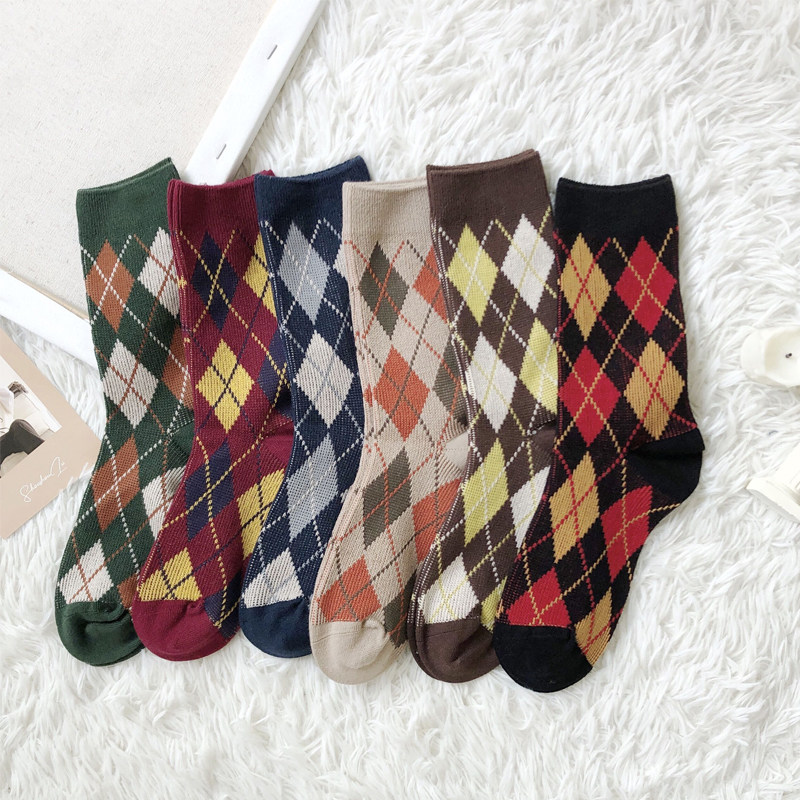 Japanese JK College Fengdiangg Socking Autumn Winterfell Sense Department of England Retrospective Heavy Socks Korea Backlay Cotton Socks