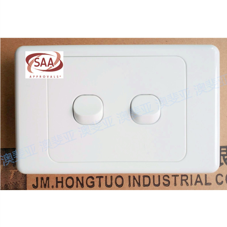 SAA Two switches Australia certified dual control double open wall switch Australia Fiji New Zealand Special-Taobao
