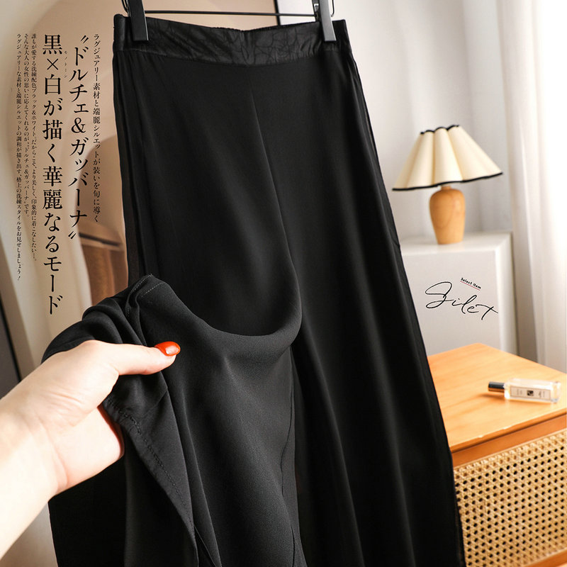 Divine Beauty! Double-Layered Silk~ Highlights at the Waist~ a Memorable Experience for a Lifetime! Mulberry Silk Pants for Women