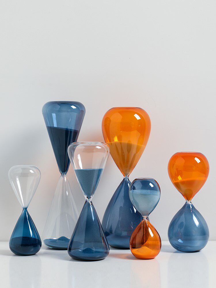 Nordic creative personality water drop glass hourglass decoration 10 minutes timer living room office decoration gift