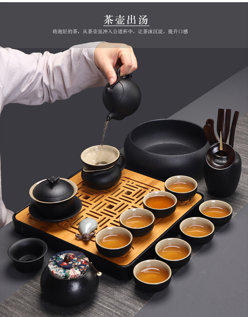 Have the ancient tea office suit household contracted sitting room teapot teacup tureen tea ceramic a complete set of kung fu tea set
