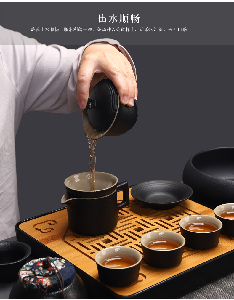 Have the ancient tea office suit household contracted sitting room teapot teacup tureen tea ceramic a complete set of kung fu tea set
