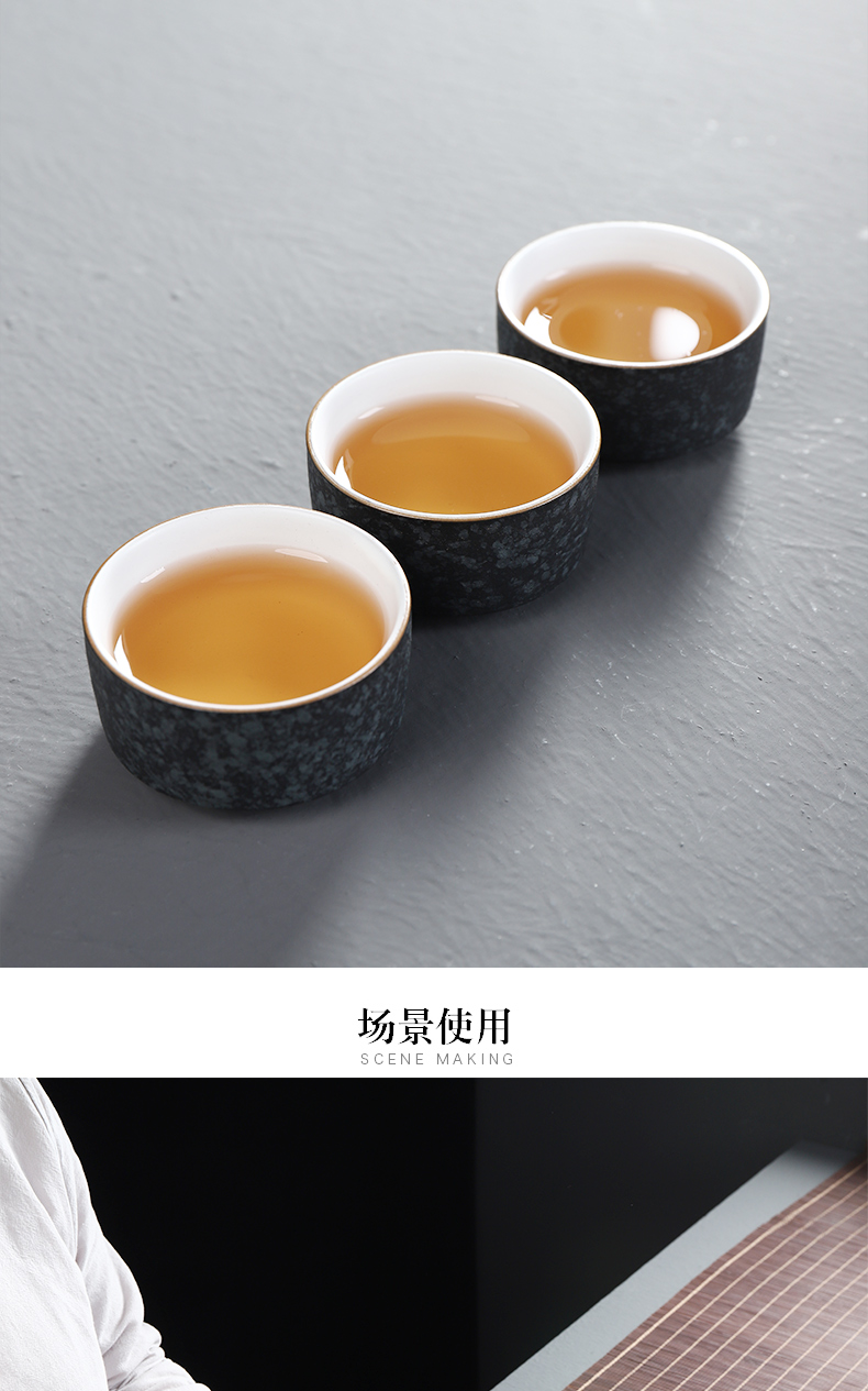 Restoring ancient ways have ancient kung fu tea set coarse pottery creative office household ceramics dry tea tray was pot teapot teacup