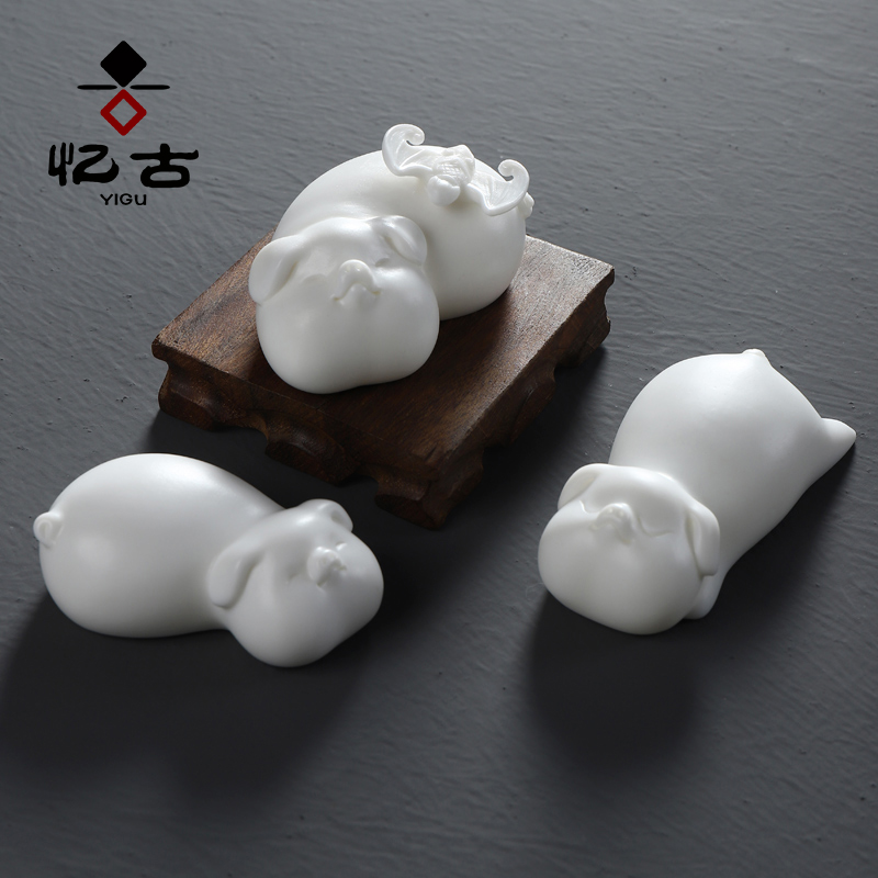 Furnishing articles have ancient white porcelain tea pet boutique tea tea tray accessories tea tea tea art kung fu tea tea pet pig