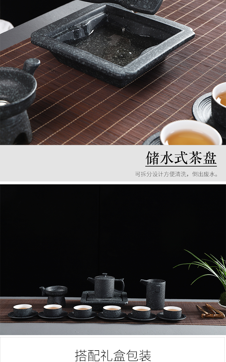 Restoring ancient ways have ancient kung fu tea set coarse pottery creative office household ceramics dry tea tray was pot teapot teacup