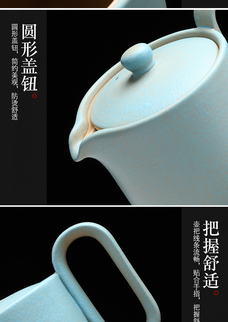 Have the ancient Japanese coarse ceramic tea set new Chinese style household contracted teapot teacup ceramic tea set