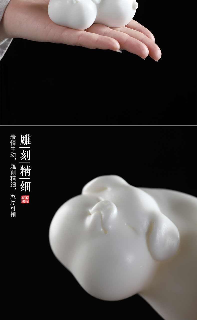 Furnishing articles have ancient white porcelain tea pet boutique tea tea tray accessories tea tea tea art kung fu tea tea pet pig