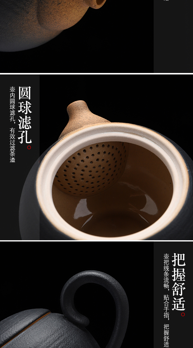 Have the ancient pottery and porcelain of a complete set of kung fu tea set Japanese coarse pottery household contracted teapot cup mat suit gift cups restoring ancient ways