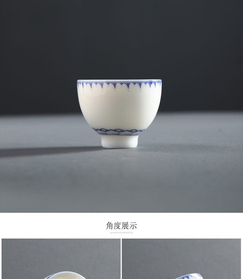 Have the ancient white porcelain ceramic cups kung fu tea tea bloom white porcelain sample tea cup individual CPU master cup tea cup