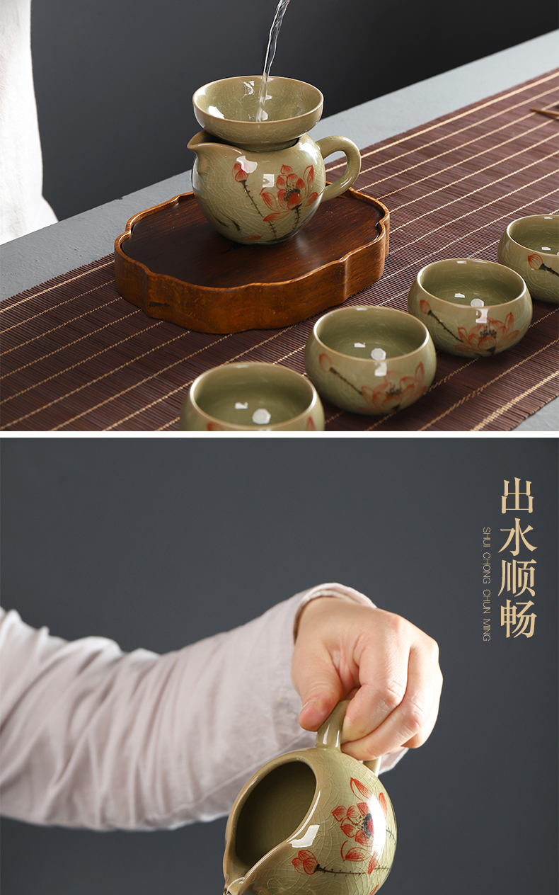 Have the ancient justice kung fu tea set of the up hand - made tea tea accessories sea and sea points of tea ware ceramic tea cups