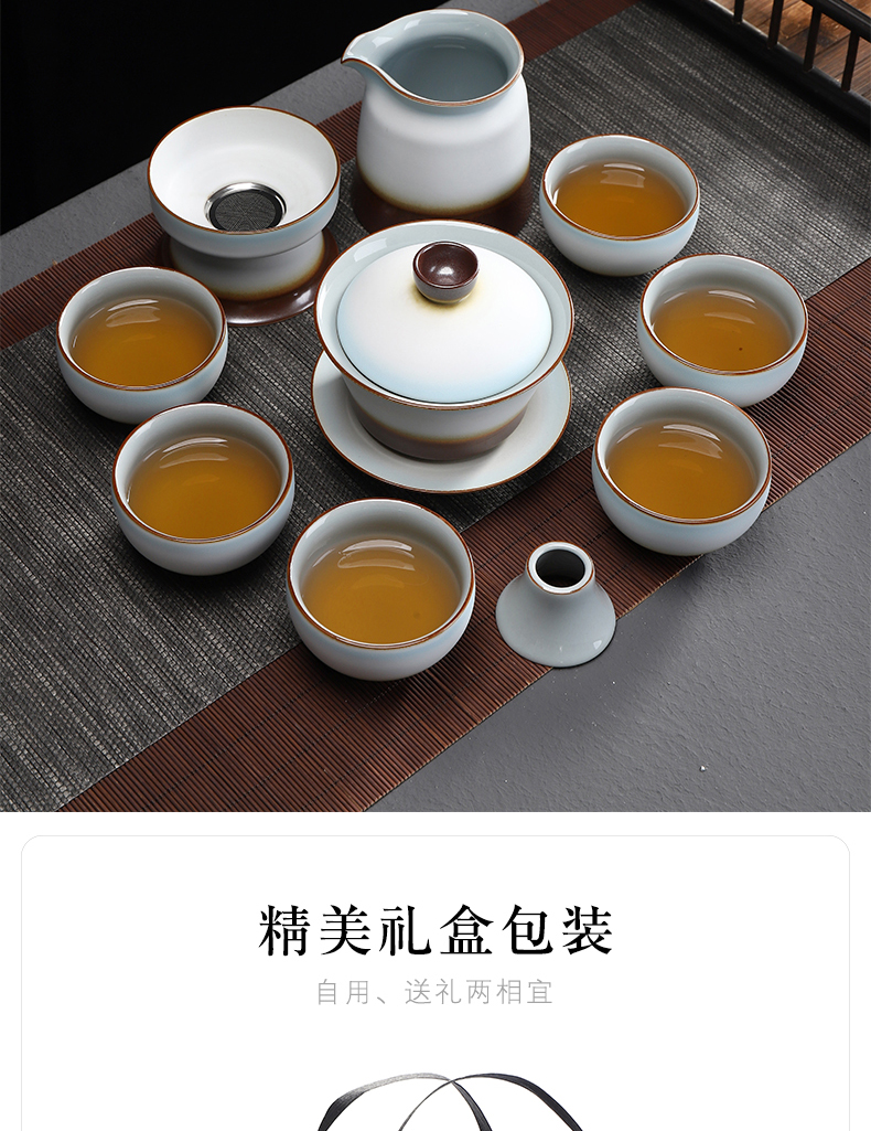 Have the ancient tea set home up with contracted ceramic kung fu tea set office gifts small tureen tea cup