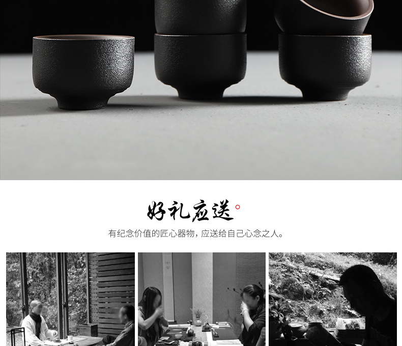 Have the ancient tea cup thick ceramic tea set household ceramics kung fu tea set of black tea accessories master cup single cup sample tea cup
