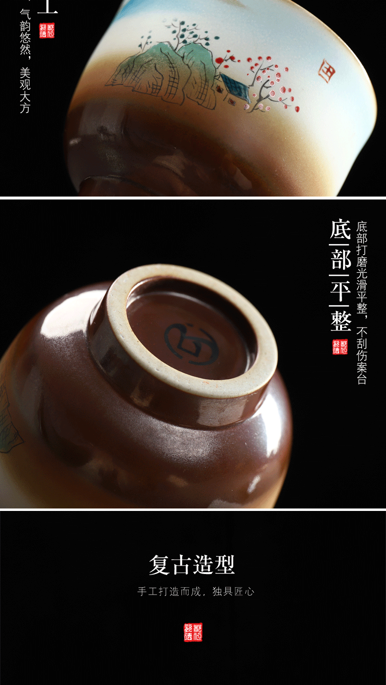 Have ancient hand - made master cup kung fu tea set ceramic up cup sample tea cup tea cups and large bowl