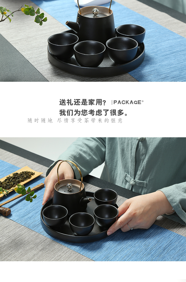 Yi gu liang kung fu tea tea group suit household coarse after tray teapot teacup single pot of Japanese tea set