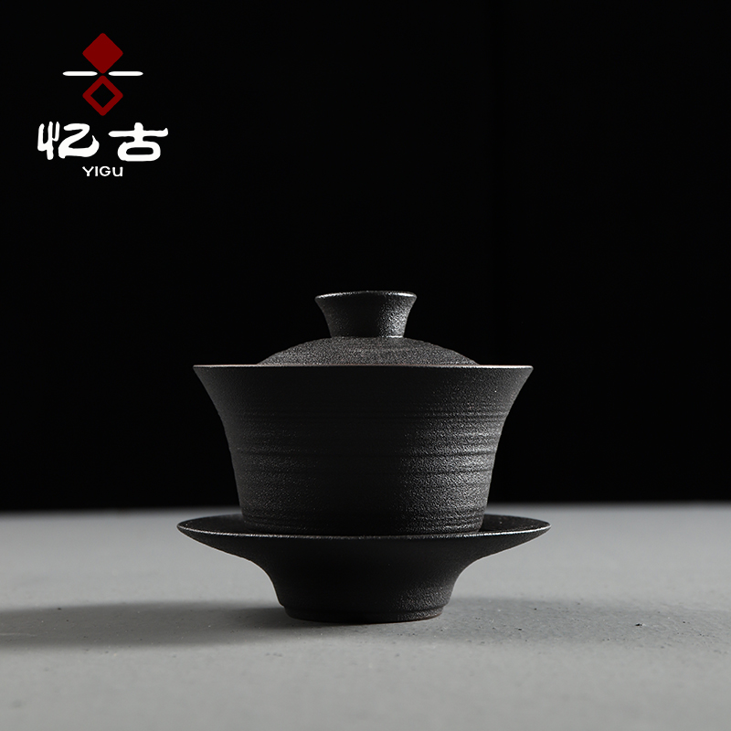 Only have the ancient three tureen office ceramic tea set of household kung fu tea cup to make tea bowl large bowl