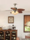 Dysen Vintage South Asian Fan Lamp for Living Room, Bedroom, Dining Room, Tiffany Banana Leaf French Retro Ceiling Fan Lamp