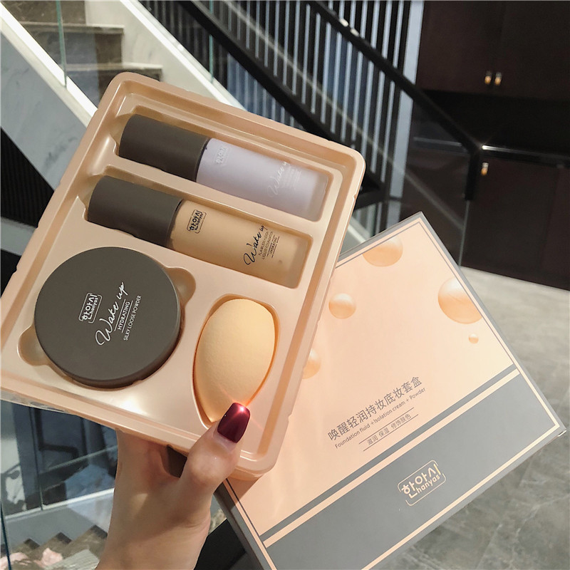 Bottom Makeup Suit Isolation Cream Powder Base Liquid Makeup Front Milk Isolate Sunscreen Flawless Three-in-one Control Oil Lasting resistance UV