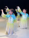 Fan Dance Costume for Girls - Children's Performance Outfit with Fan Props, Classical Dance Costume for Girls