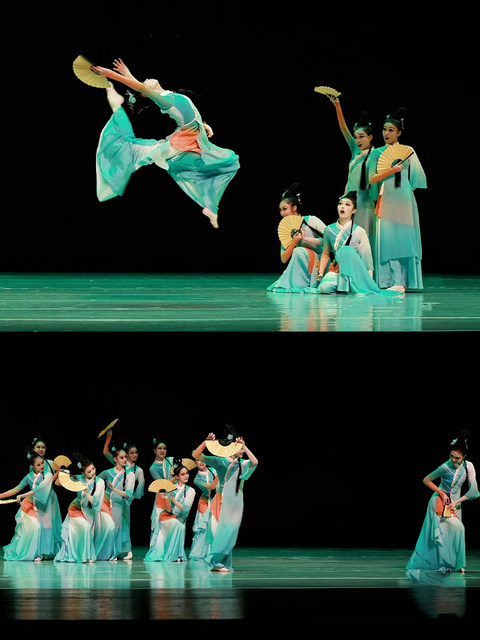 Drunk in the Spring Breeze Children's Performance Costume Classical Dance Performance Costume Chinese Style Flowing Dance Costume Fan Props Gauze Clothing Adult