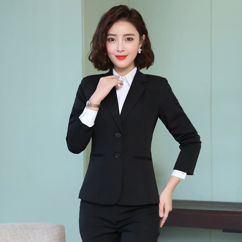 Spring and autumn small suit jacket jacket work suit Formal suit Female college student Korean version of small suit overalls temperament